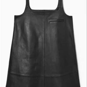 COS Black Leather Pinafore Dress
